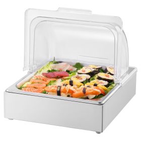 Countertop Food Serving Display Container, 1 x 1/2 Pan Stainless Steel Food Serving Tray